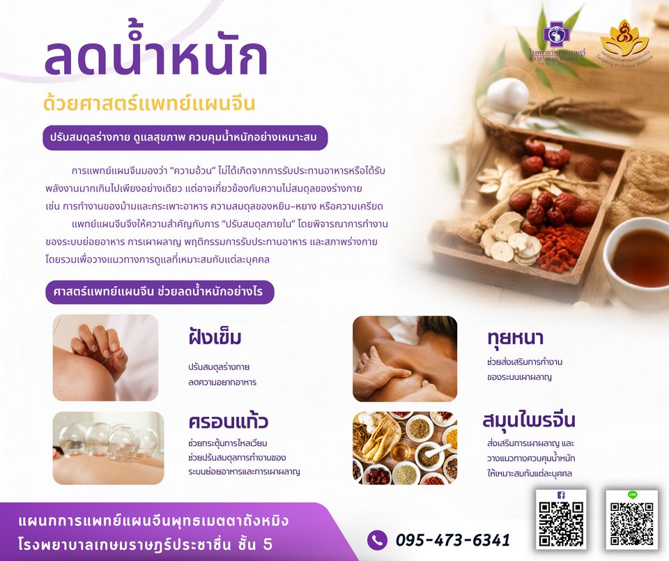 ลดน้ำหนักด้วยศาสตร์การแพทย์แผนจีน
